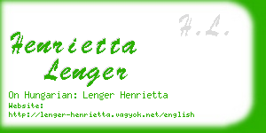 henrietta lenger business card